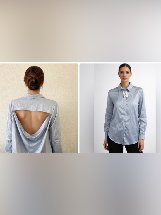 Basic Tops - Women’s Satin Blouse – Size M (Approx.) – New with Tags
